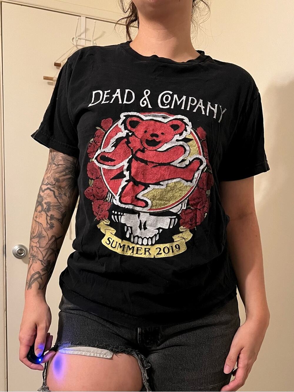 Dead & Company Black Graphic Band Tee - Red & Gold Bear